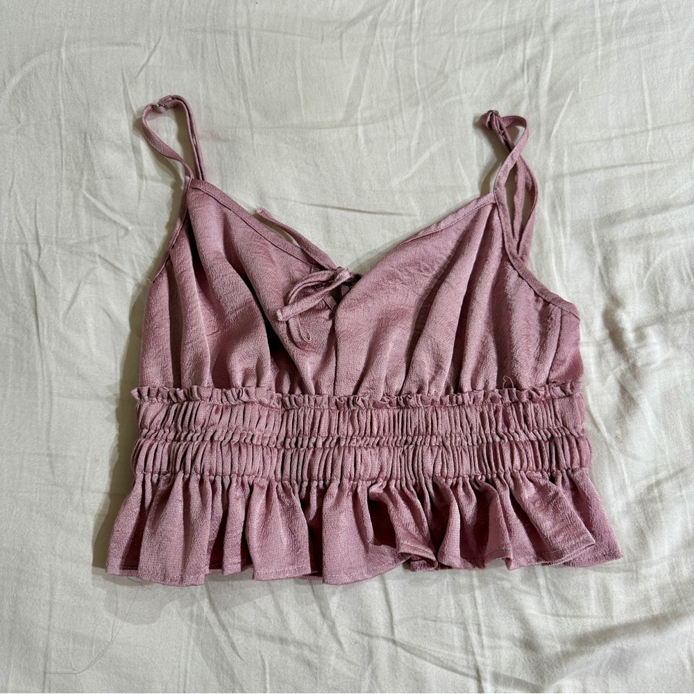 Pink Ruffled Women's Top